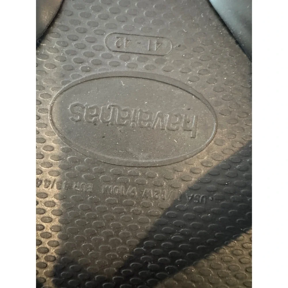 Havaianas Brazil Black Flip Flops Mens 11/12 Womens 9/10 Rubber Sandals